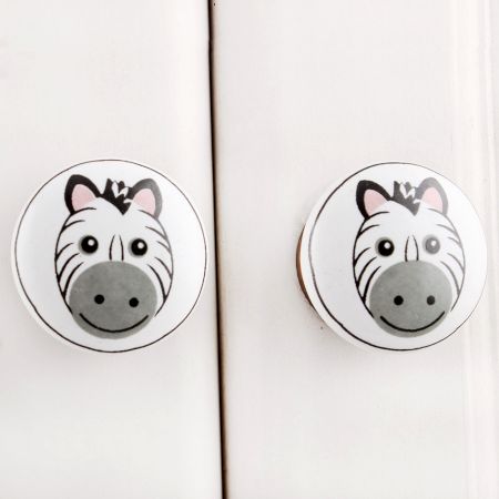 Zebra Flat Ceramic Knob